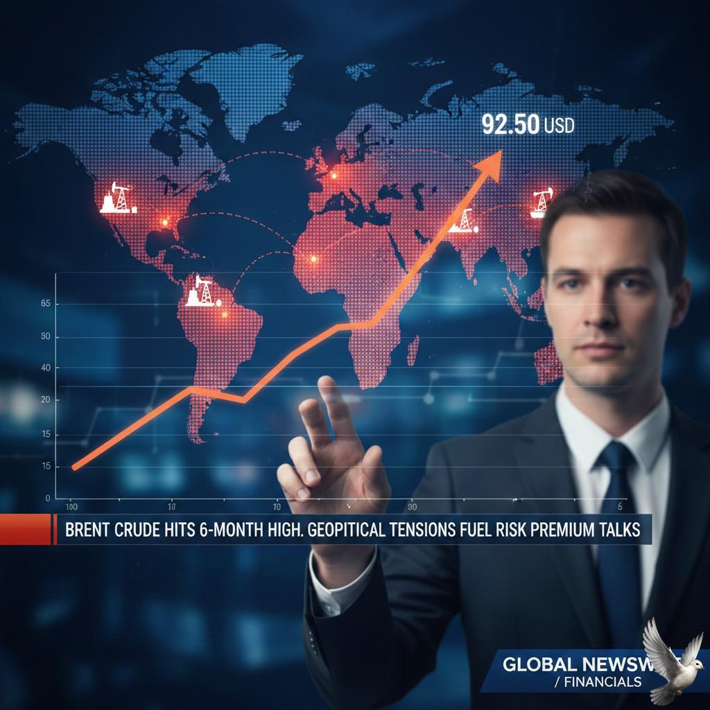 Brent crude reaches six-month high amid discussions of potential geopolitical risk premium