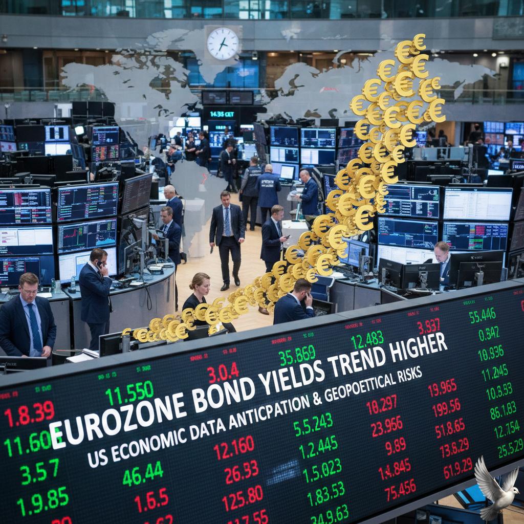 Eurozone Bond Yields Trend Higher Amid US Economic Data Anticipation and Geopolitical Risks
