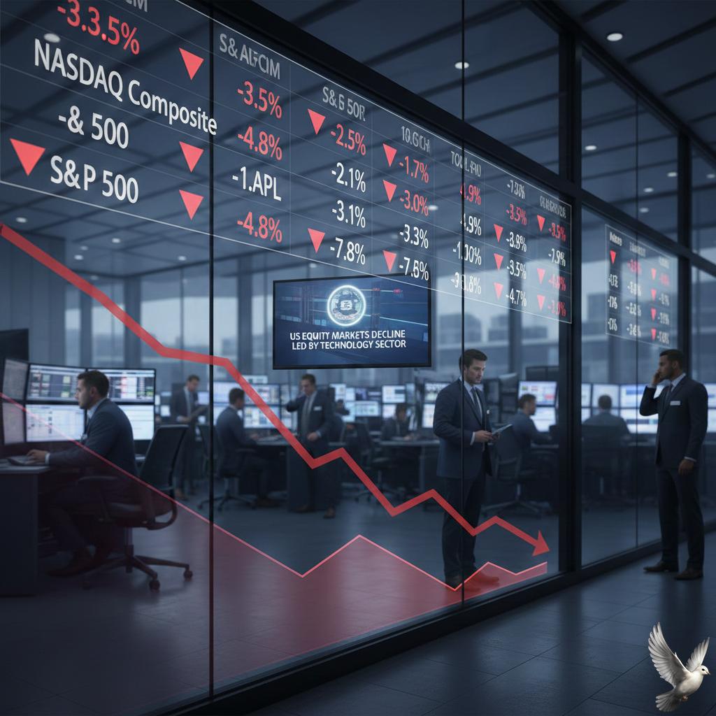 **US Equity Markets Decline Led by Technology Sector Following Recent Gains**