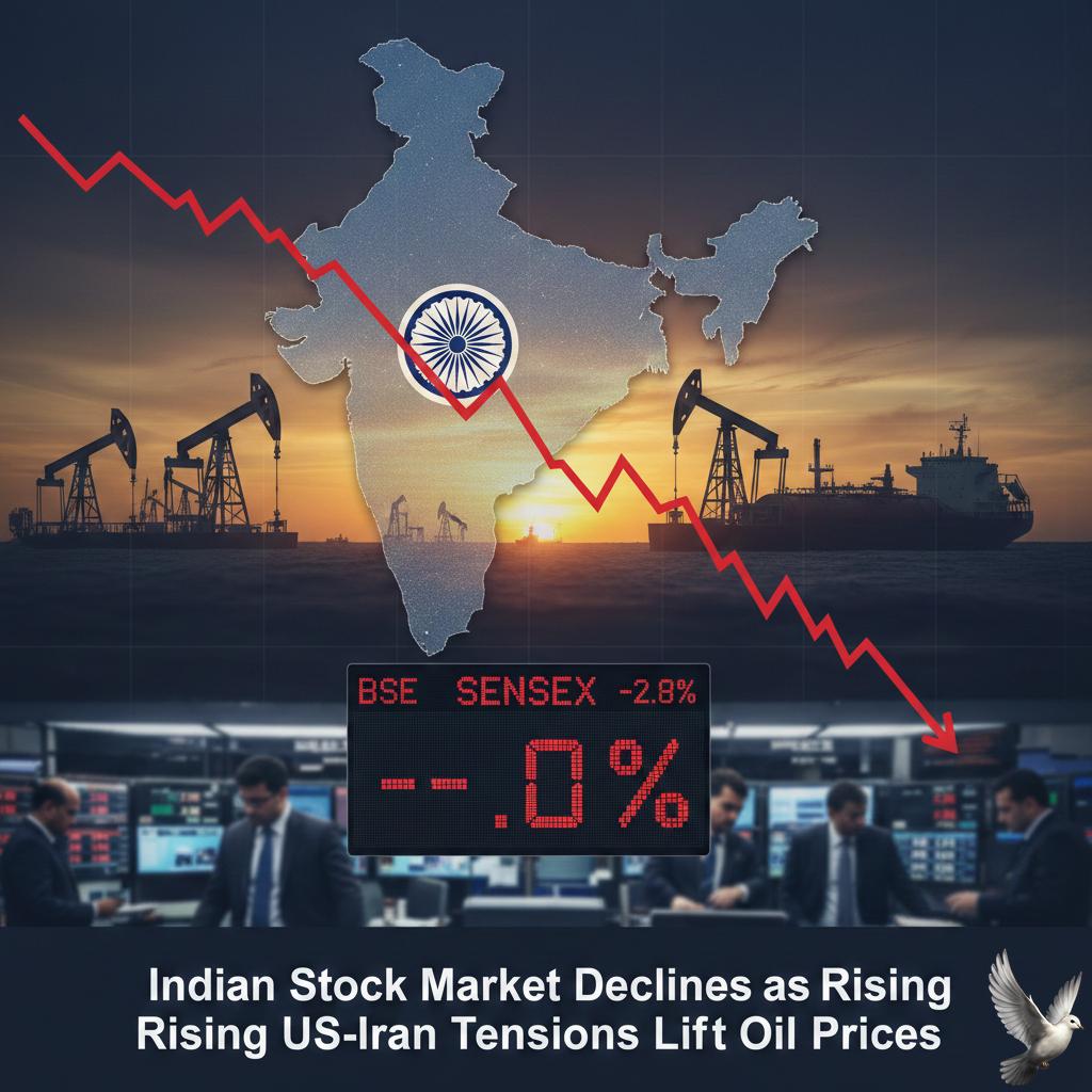 Indian Stock Market Declines as Rising US-Iran Tensions Lift Oil Prices