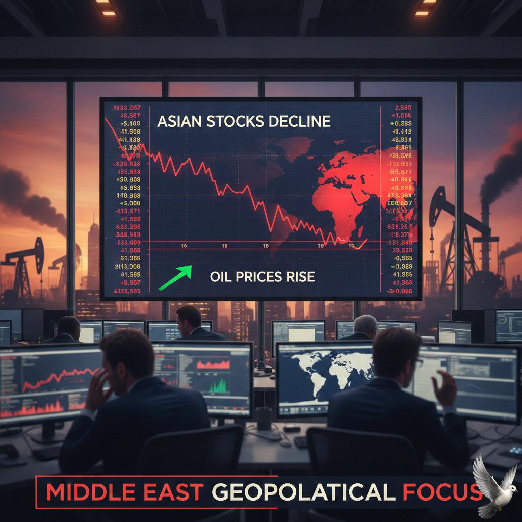 Asian Stocks Decline and Oil Prices Rise Amid Middle East Geopolitical Focus