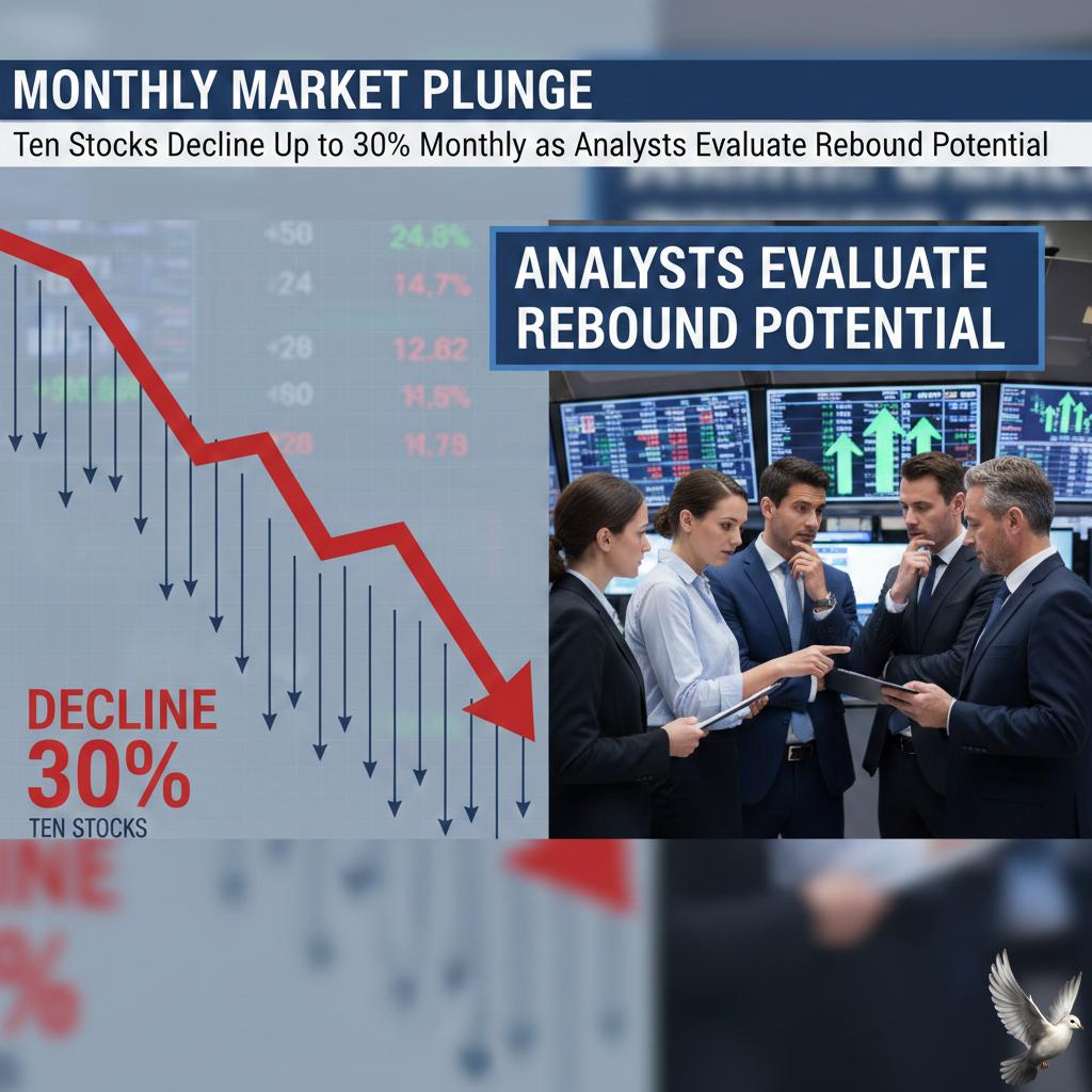Ten Stocks Decline Up to 30% Monthly as Analysts Evaluate Rebound Potential