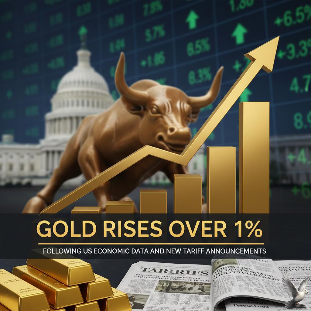 Gold Rises Over 1% Following US Economic Data and New Tariff Announcements