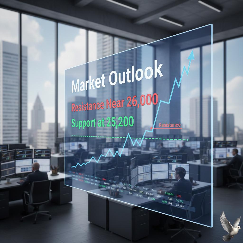 Market Outlook: Resistance Near 26,000 and Support at 25,200