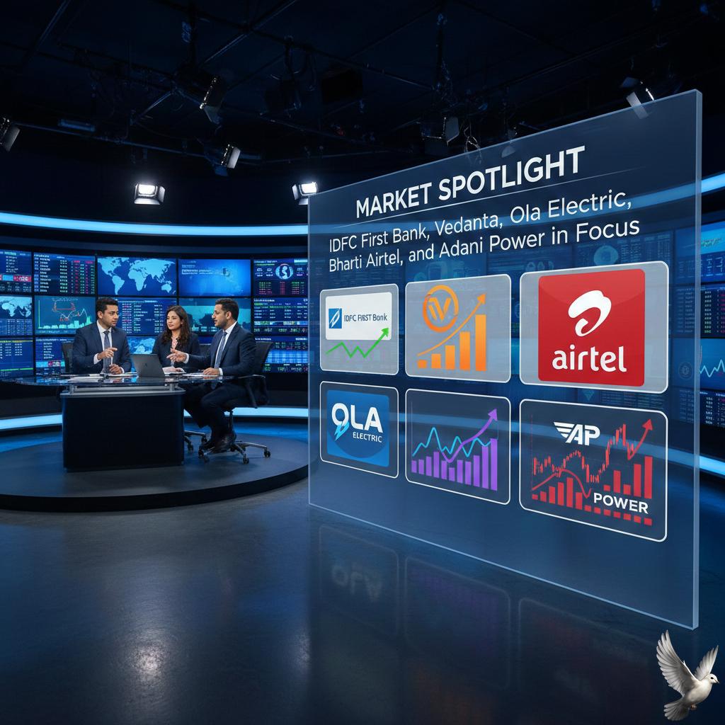 Market Spotlight: IDFC First Bank, Vedanta, Ola Electric, Bharti Airtel, and Adani Power in Focus