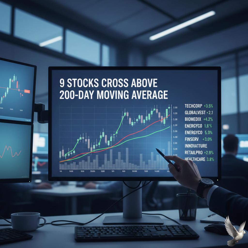 9 Stocks Cross Above 200-Day Moving Average