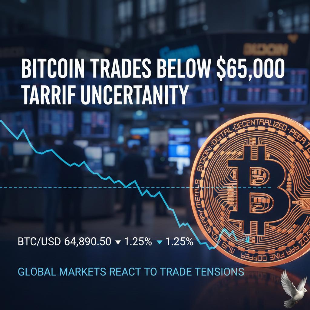 Bitcoin trades below $65,000 amid tariff uncertainty
