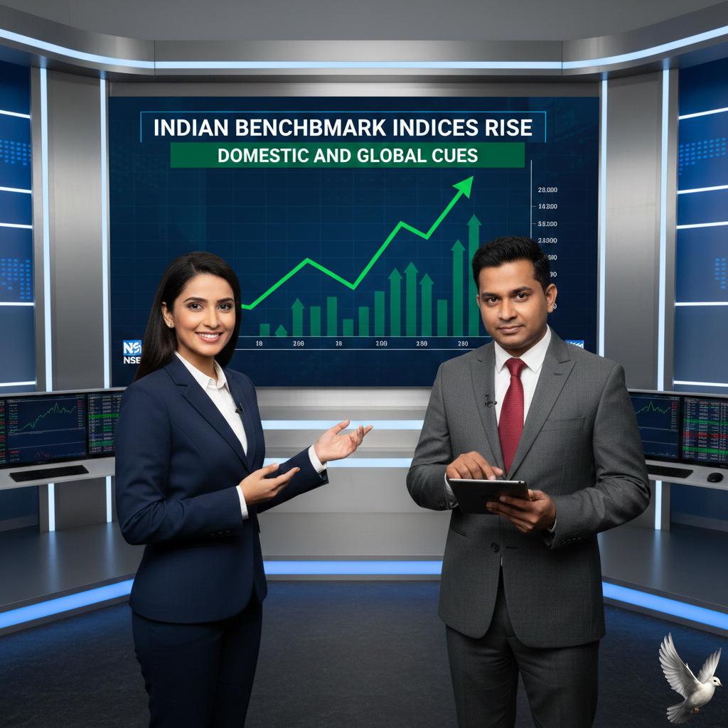 Indian Benchmark Indices Rise on Domestic and Global Cues