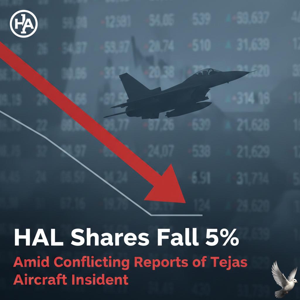 HAL Shares Fall 5% Amid Conflicting Reports of Tejas Aircraft Incident
