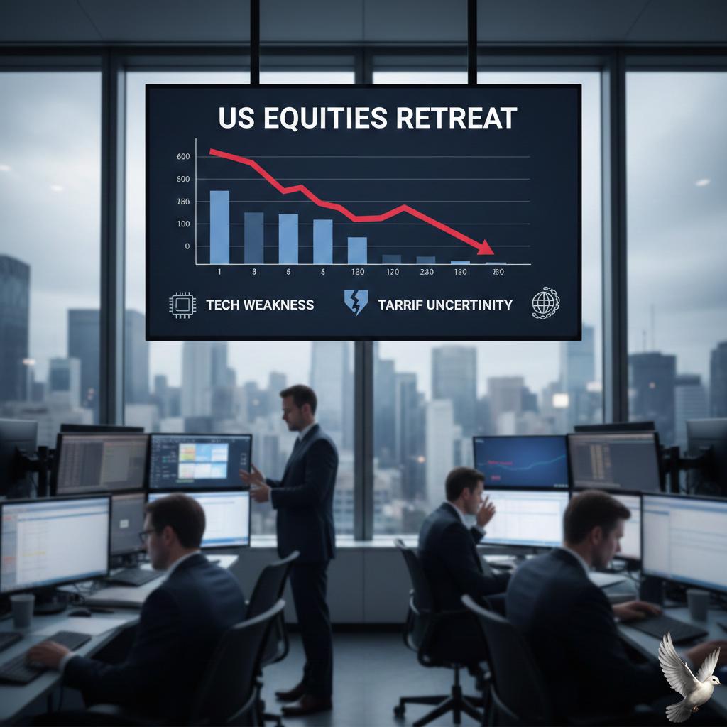 **US Equities Retreat Amid Tech Weakness and Tariff Uncertainty**