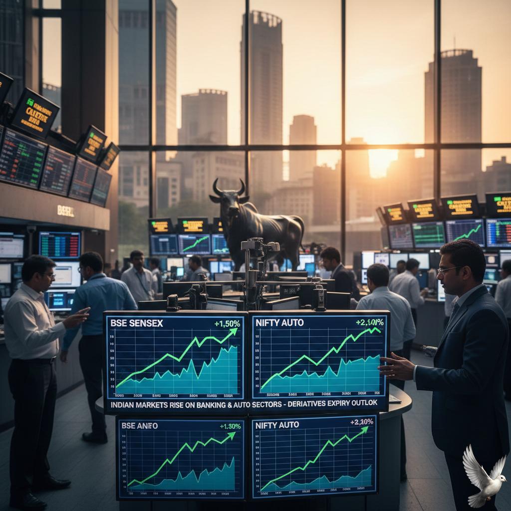 Indian Markets Rise on Gains in Banking and Auto Sectors Ahead of Derivatives Expiry
