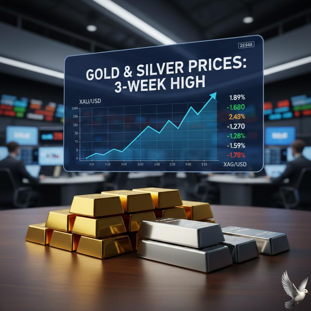 Gold and Silver Prices Record Three-Week High