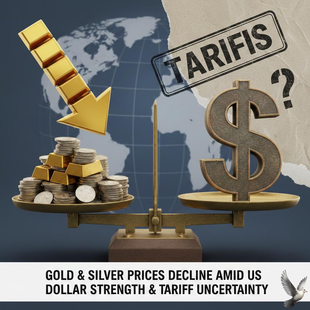 Gold and Silver Prices Decline Amid US Dollar Strength and Tariff Uncertainty