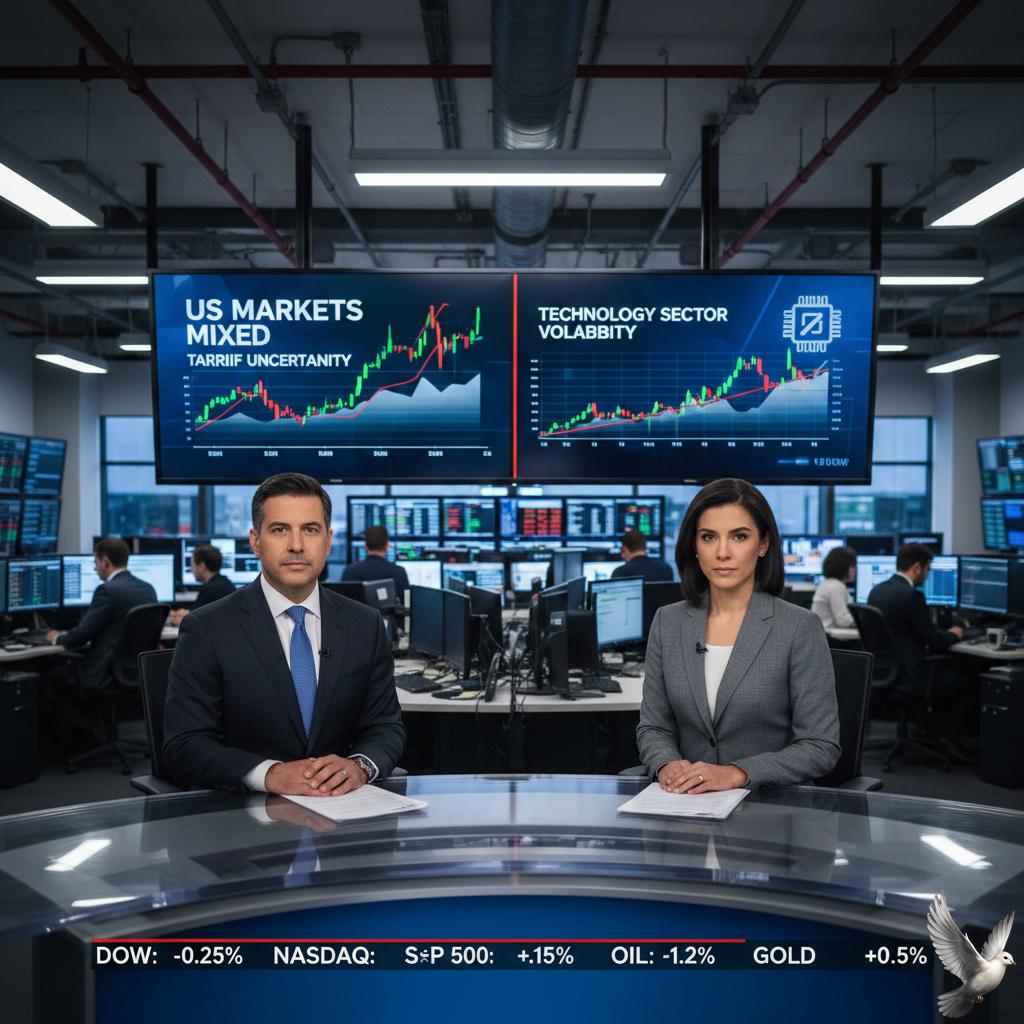 **US Markets Mixed Amid Tariff Uncertainty and Technology Sector Volatility**