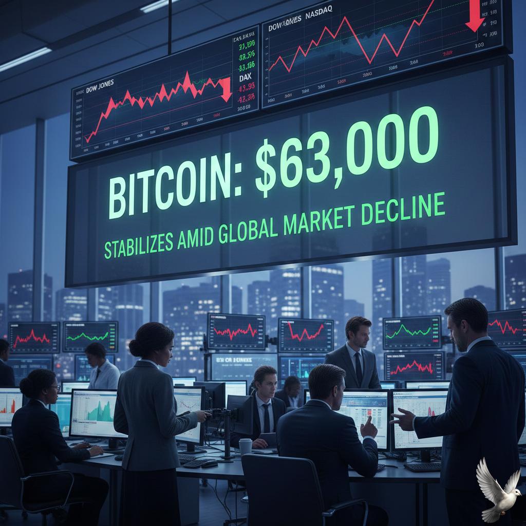 Bitcoin Stabilizes Around $63,000 Amid Global Market Decline
