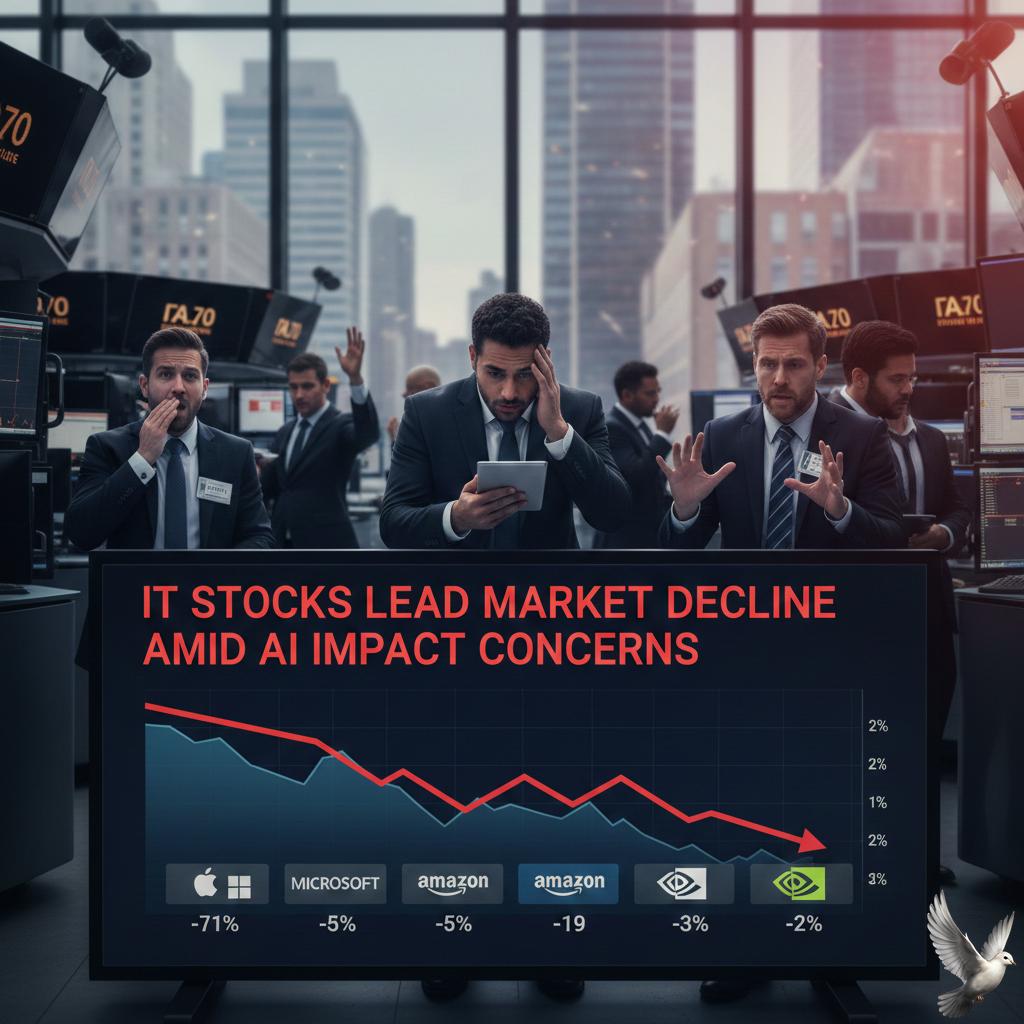 IT Stocks Lead Market Decline Amid AI Impact Concerns