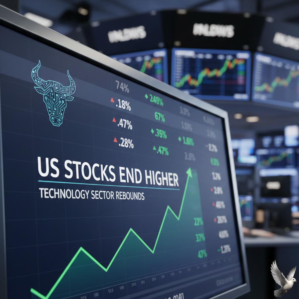 US Stocks End Higher as Technology Sector Rebounds