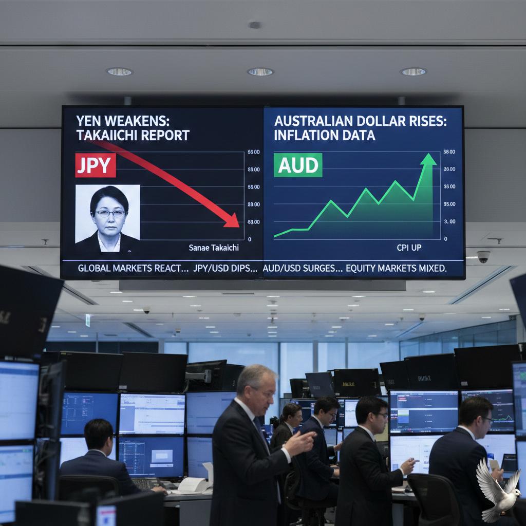 **Yen Weakens Following Takaichi Report While Australian Dollar Rises on Inflation Data**