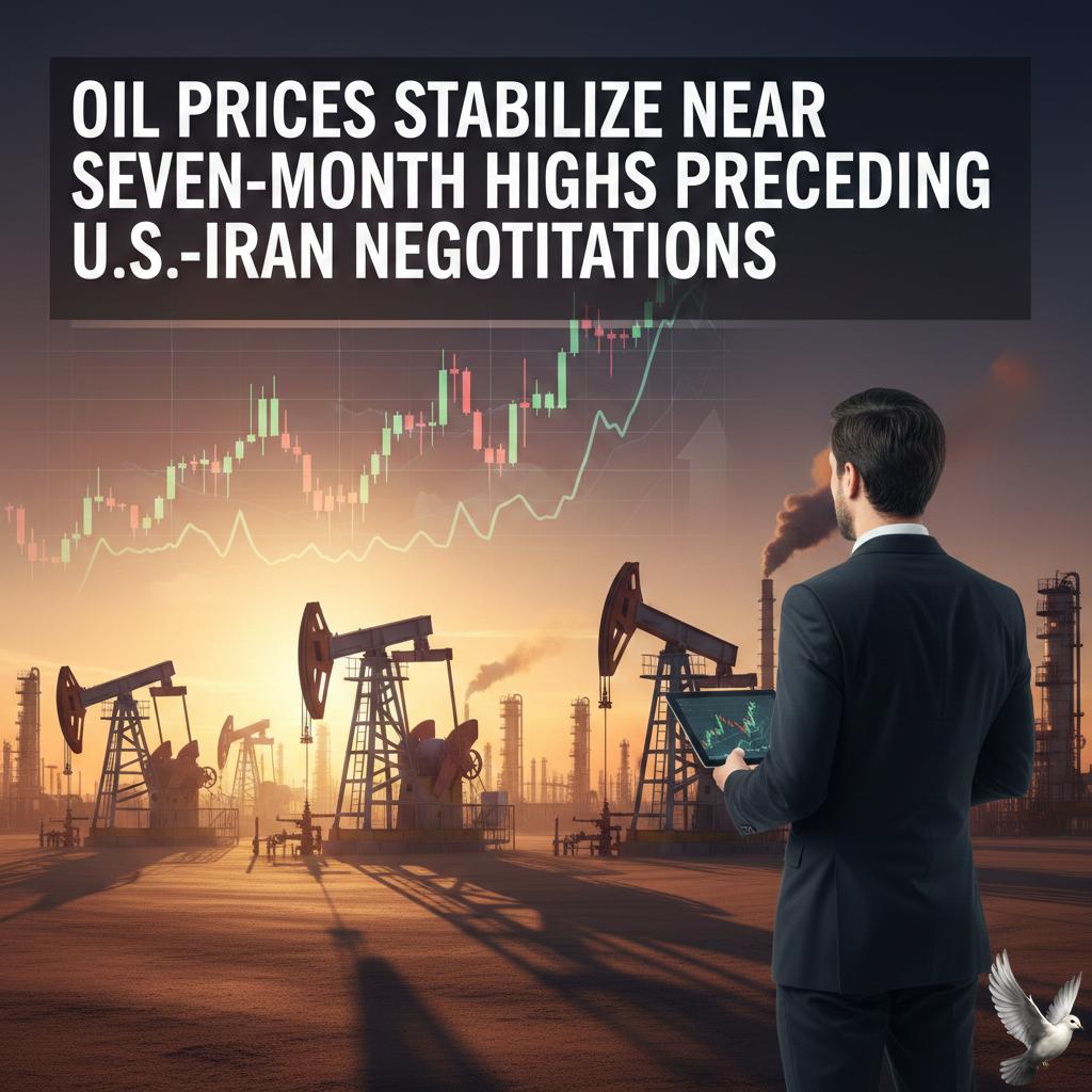 Oil Prices Stabilize Near Seven-Month Highs Preceding U.S.-Iran Negotiations