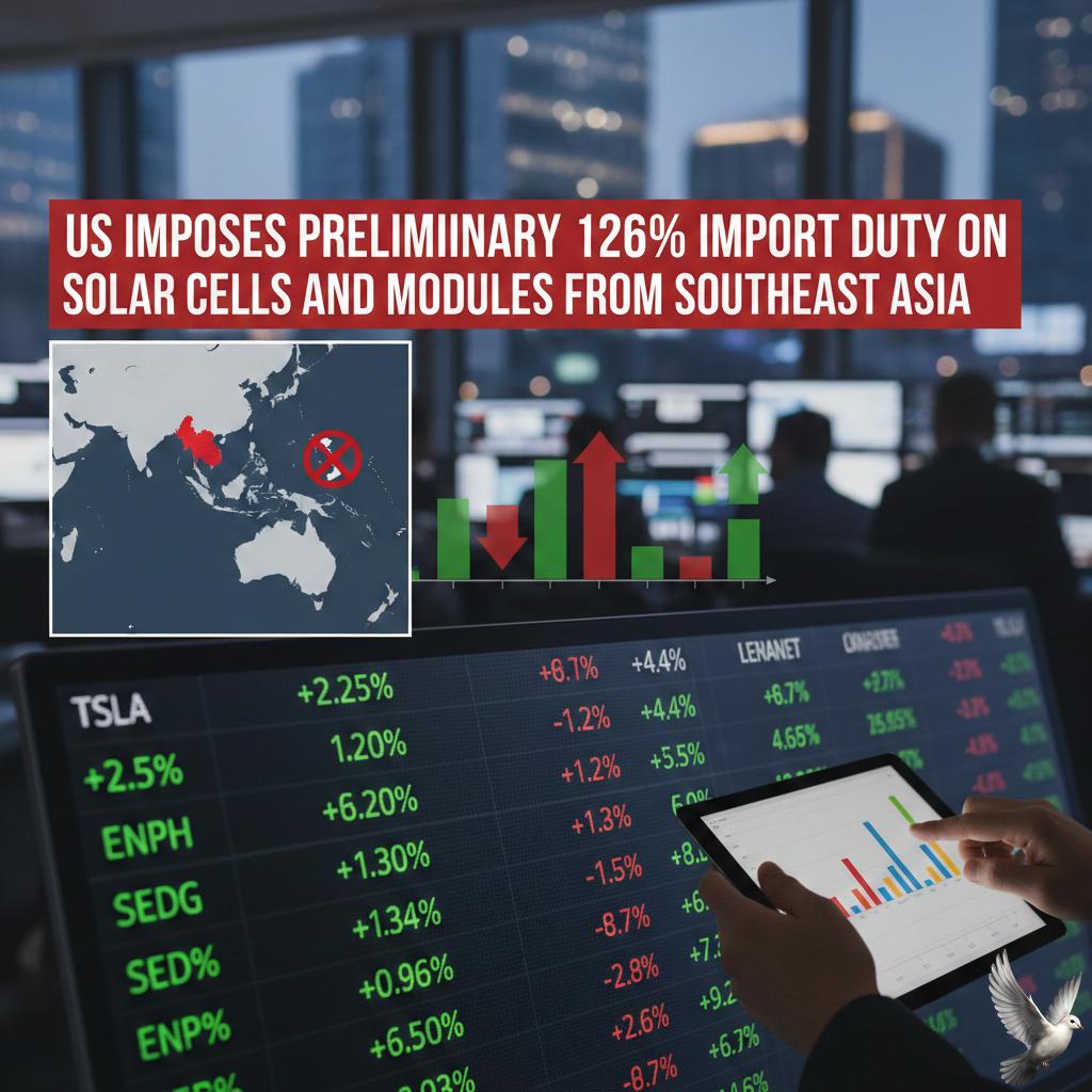 US Imposes Preliminary 126% Import Duty on Solar Cells and Modules From Southeast Asia