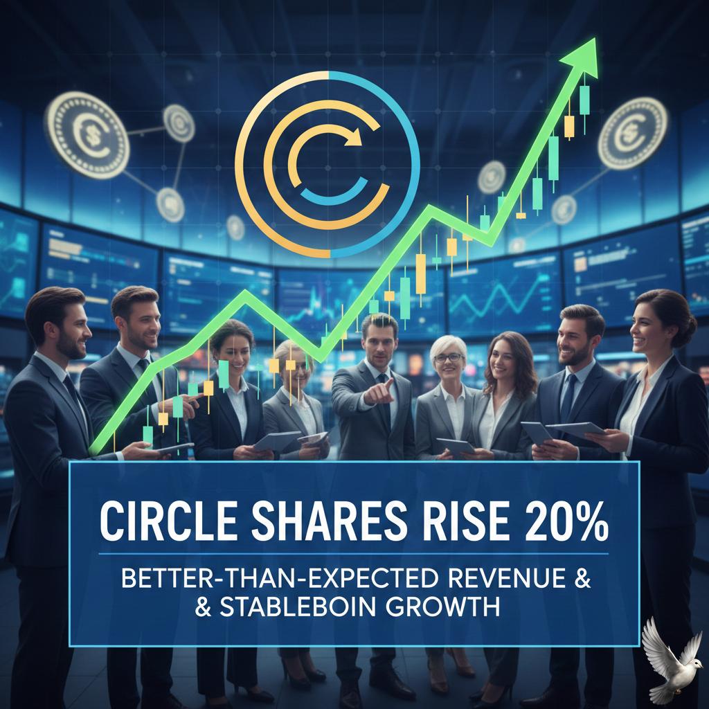Circle Shares Rise 20% Following Better-Than-Expected Revenue and Stablecoin Growth