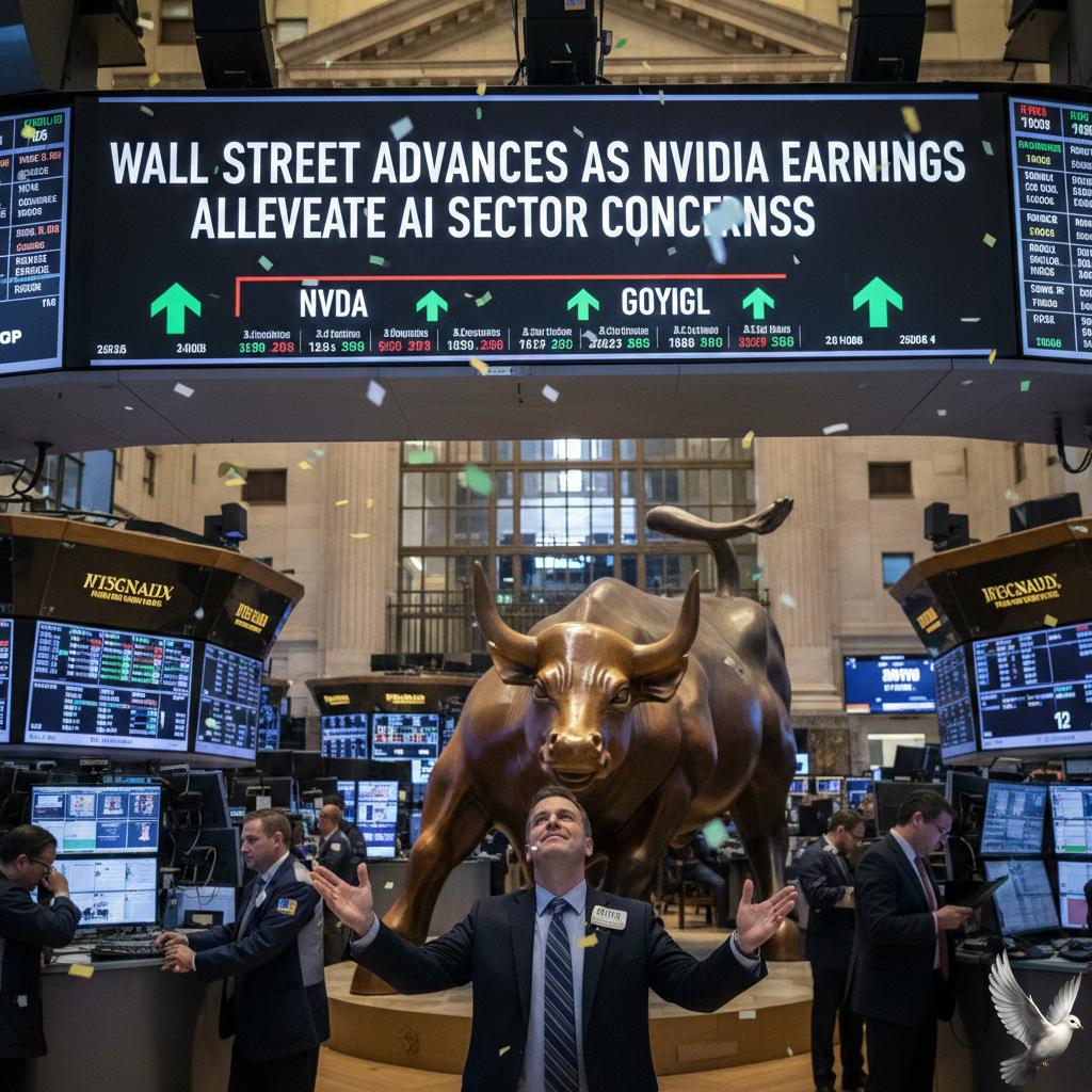 **Wall Street Advances as Nvidia Earnings Alleviate AI Sector Concerns**