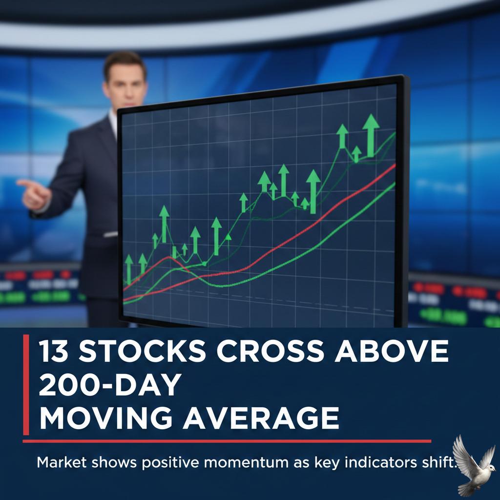 13 Stocks Cross Above 200-Day Moving Average