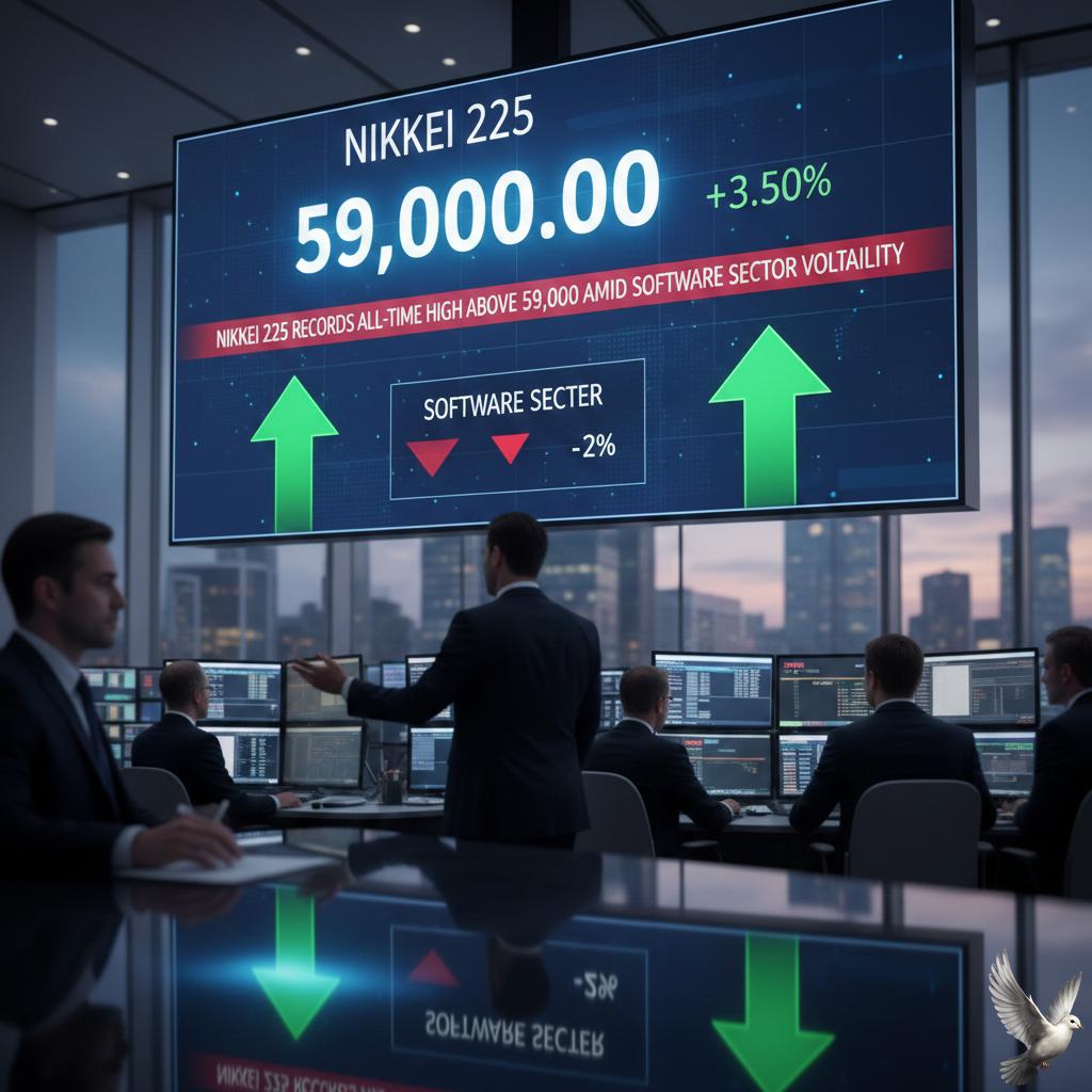 Nikkei 225 Records All-Time High Above 59,000 Amid Software Sector Volatility
