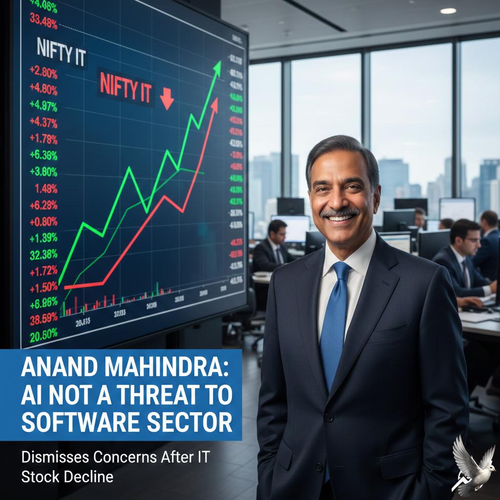 Anand Mahindra Dismisses Concerns Over AI Impact on Software Sector Following IT Stock Decline