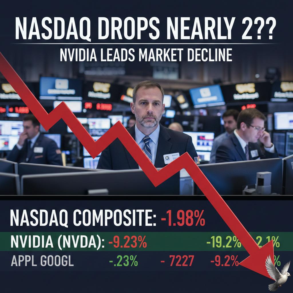 Nasdaq Drops Nearly 2% as Nvidia Leads Market Decline