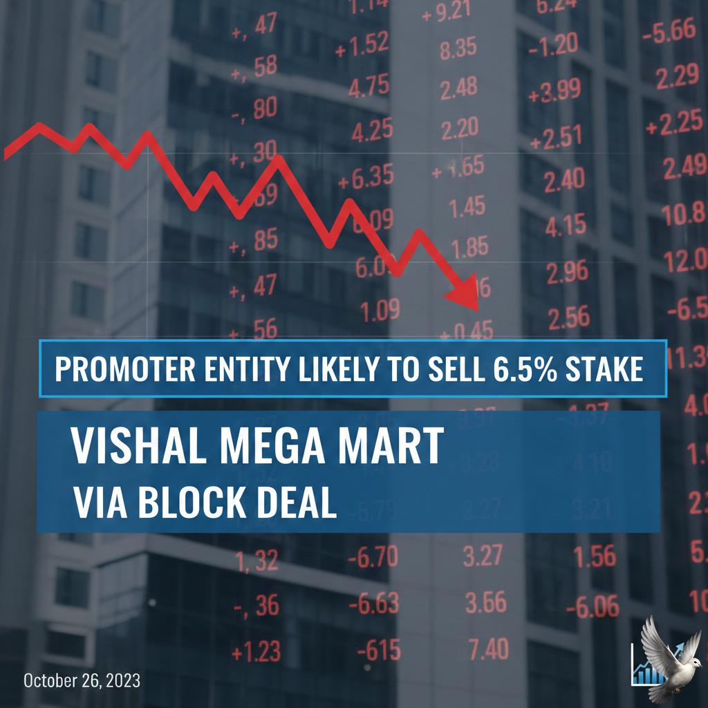 Promoter entity likely to sell 6.5% stake in Vishal Mega Mart via block deal