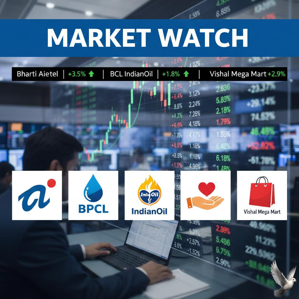 Market Watch: Bharti Airtel, BPCL, Indian Oil, Bandhan Bank, and Vishal Mega Mart in Focus