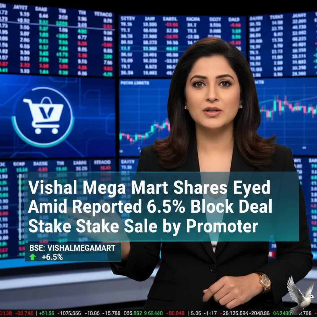 Vishal Mega Mart Shares Eyed Amid Reported 6.5% Block Deal Stake Sale by Promoter