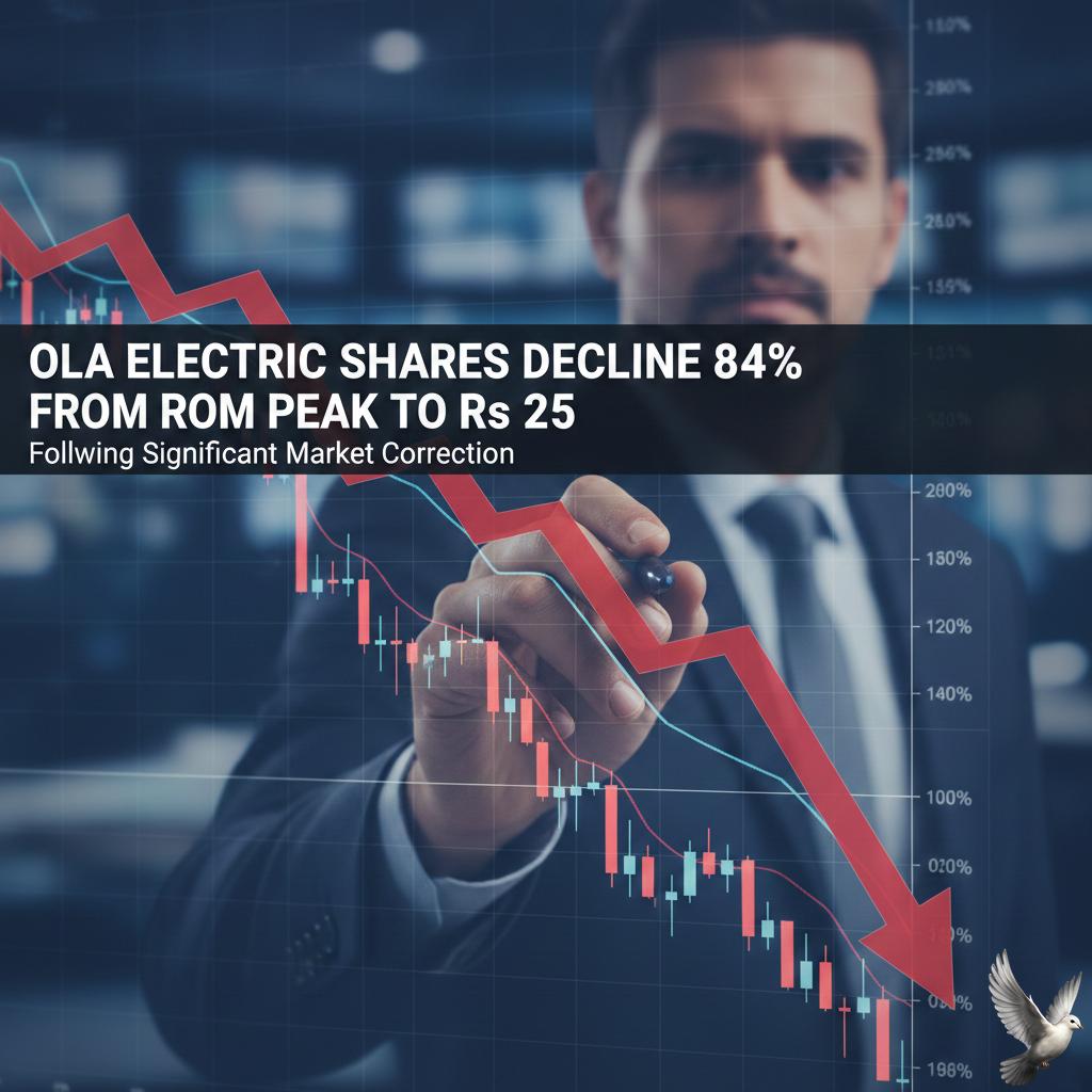 Ola Electric Shares Decline 84% From Peak to Rs 25 Following Significant Market Correction