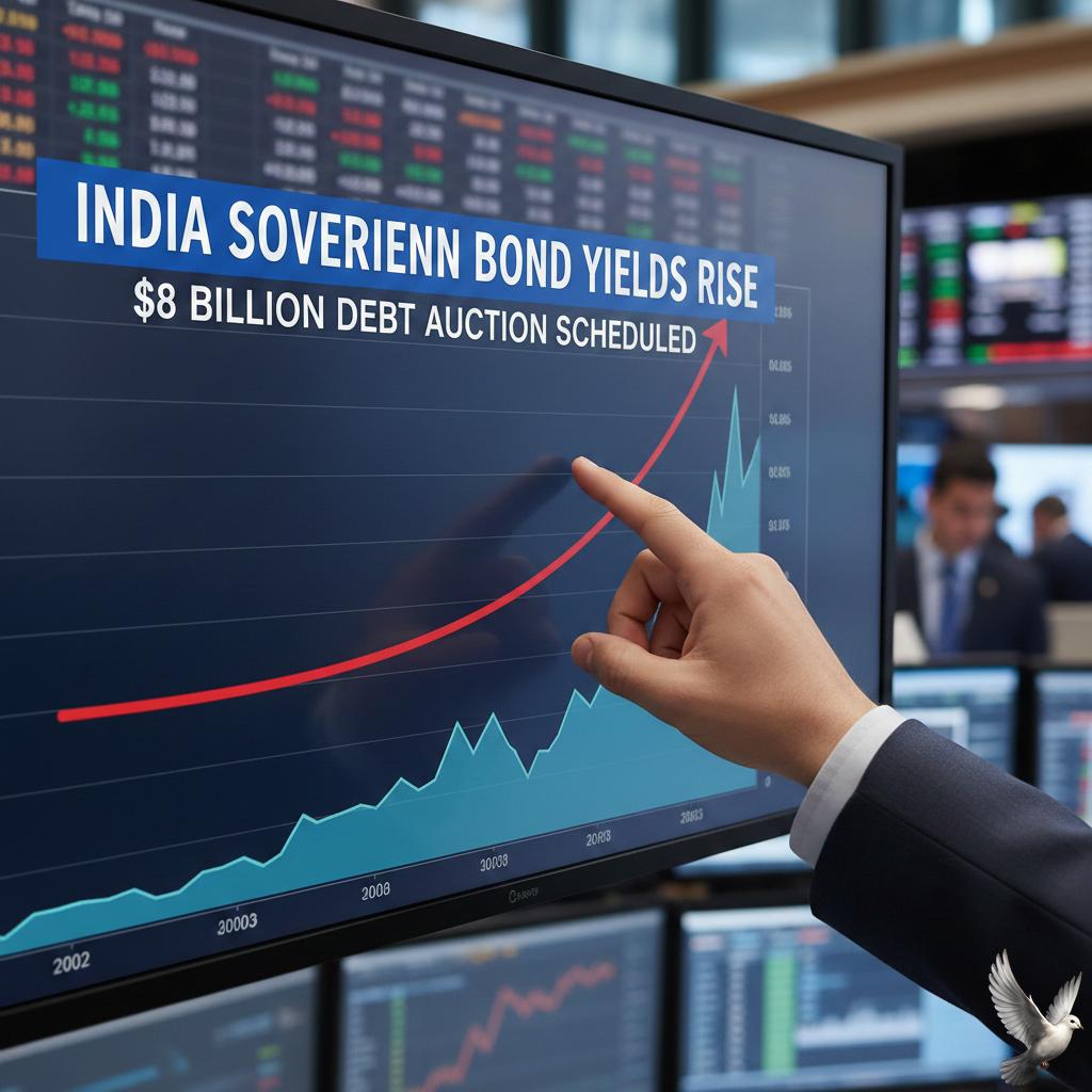 India Sovereign Bond Yields Rise Amid Scheduled $8 billion Debt Auction