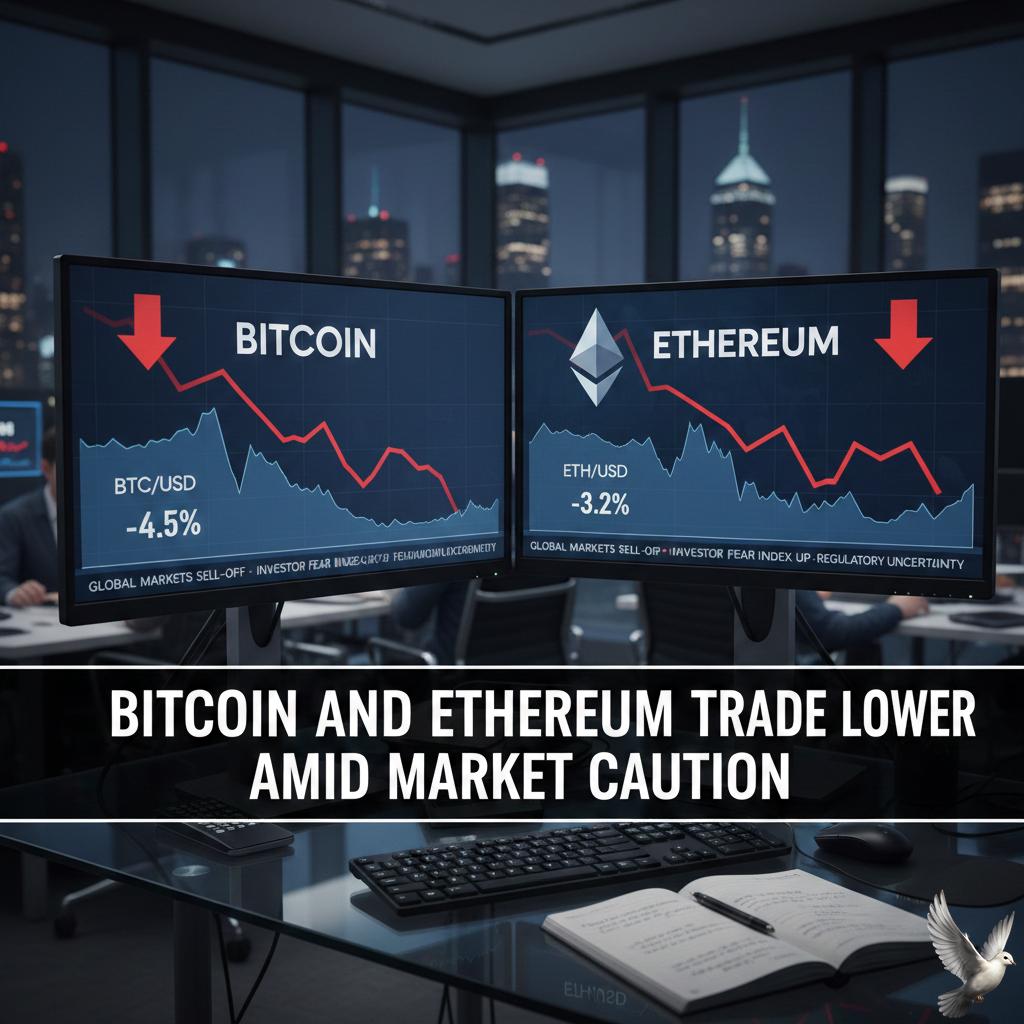Bitcoin and Ethereum Trade Lower Amid Market Caution