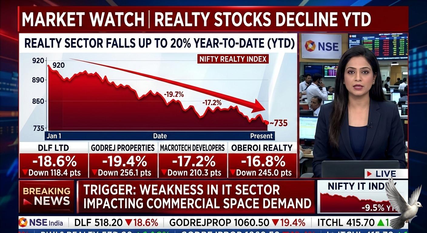 Realty Stocks Decline up to 20% Year-to-Date Amid IT Sector Weakness