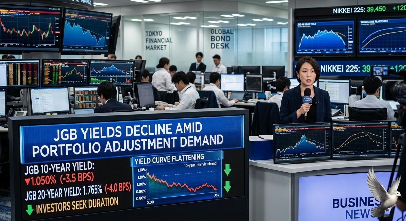 JGB Yields Decline Amid Portfolio Adjustment Demand