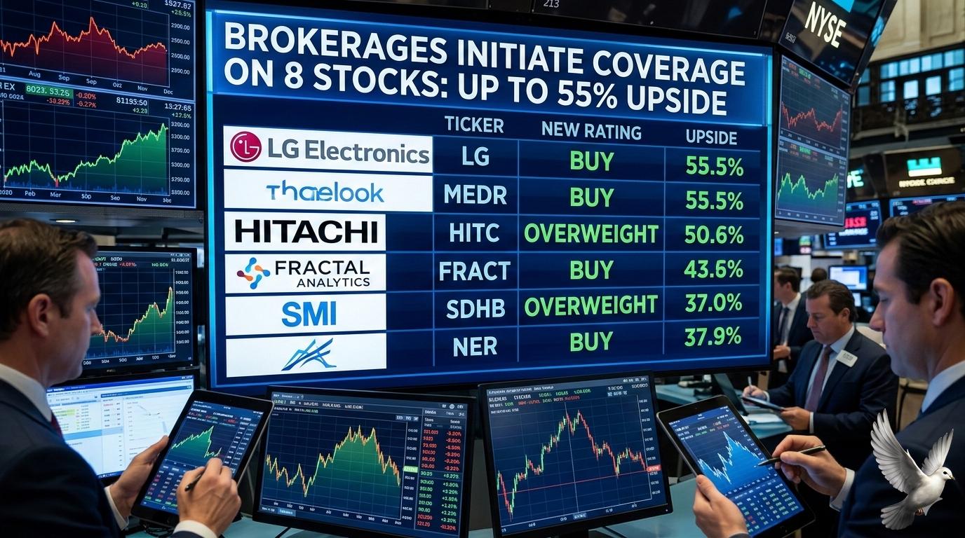 Brokerages Initiate Coverage on LG Electronics, Fractal Analytics, Hitachi, and Five Other Stocks with Up to 55% Upside