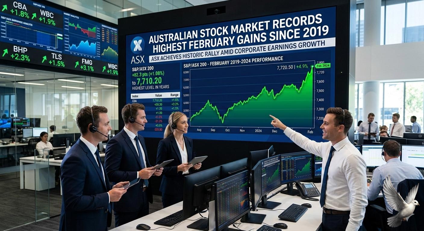 Australian Stock Market Records Highest February Gains Since 2019 Amid Corporate Earnings Growth